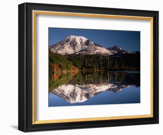 Mount Rainier Reflected in Bench Lake-John McAnulty-Framed Photographic Print