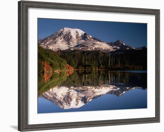 Mount Rainier Reflected in Bench Lake-John McAnulty-Framed Photographic Print