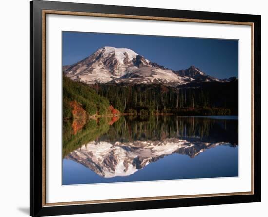 Mount Rainier Reflected in Bench Lake-John McAnulty-Framed Photographic Print