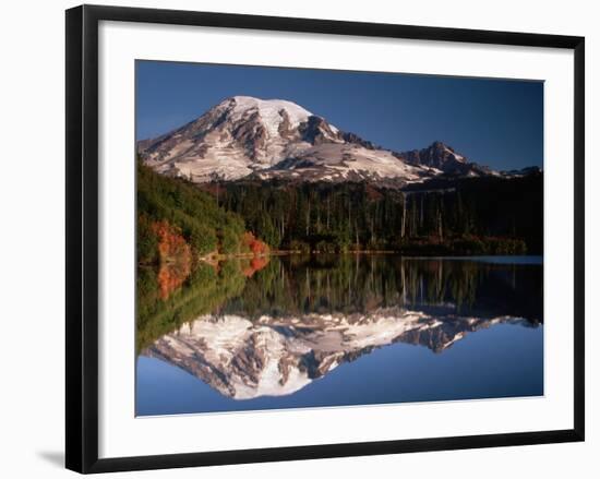 Mount Rainier Reflected in Bench Lake-John McAnulty-Framed Photographic Print