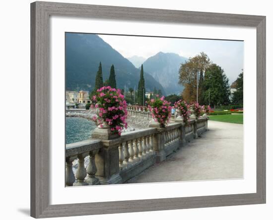 Mount Rocchetta, Riva del Garda Promenade, Lake Garda, Italy-Lisa S. Engelbrecht-Framed Photographic Print