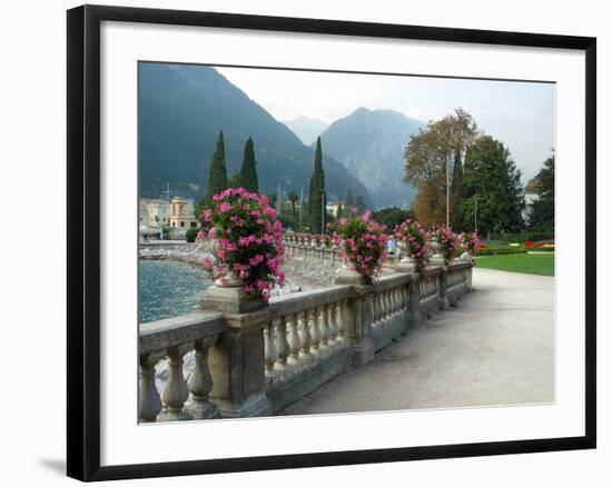 Mount Rocchetta, Riva del Garda Promenade, Lake Garda, Italy-Lisa S. Engelbrecht-Framed Photographic Print