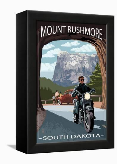 Mount Rushmore National Memorial, South Dakota - Tunnel Scene-Lantern Press-Framed Stretched Canvas