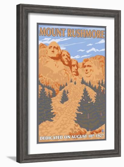 Mount Rushmore National Park, South Dakota-Lantern Press-Framed Art Print
