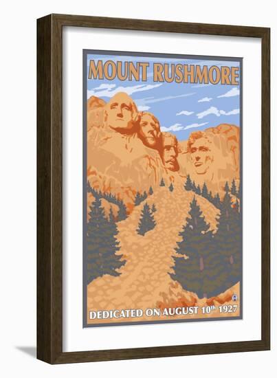 Mount Rushmore National Park, South Dakota-Lantern Press-Framed Art Print