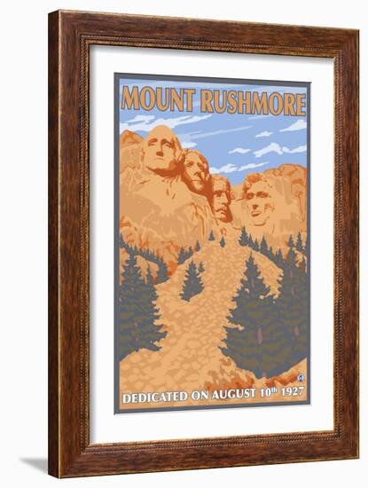 Mount Rushmore National Park, South Dakota-Lantern Press-Framed Art Print