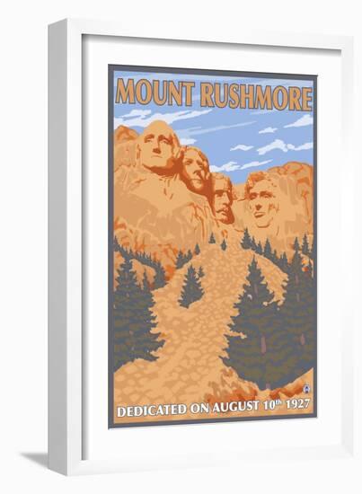 Mount Rushmore National Park, South Dakota-Lantern Press-Framed Art Print