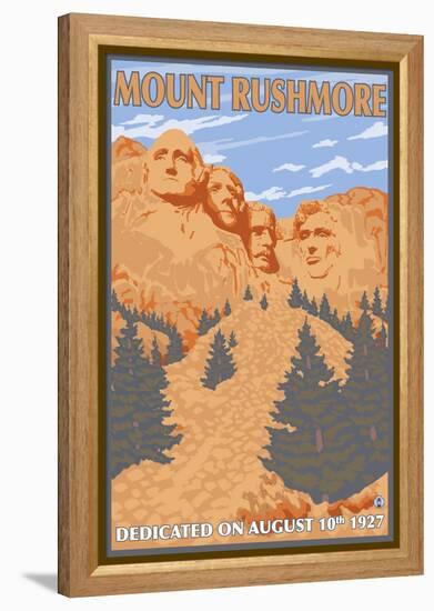 Mount Rushmore National Park, South Dakota-Lantern Press-Framed Stretched Canvas