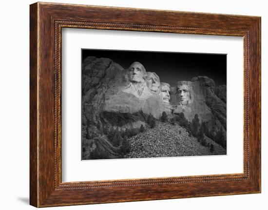 Mount Rushmore South Dakota Dawn BW-Steve Gadomski-Framed Photographic Print