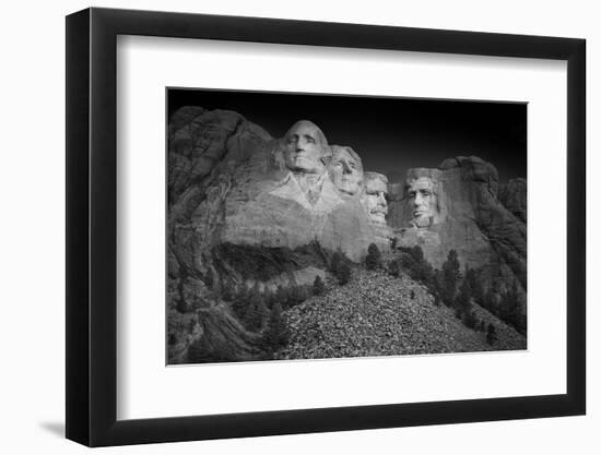 Mount Rushmore South Dakota Dawn BW-Steve Gadomski-Framed Photographic Print