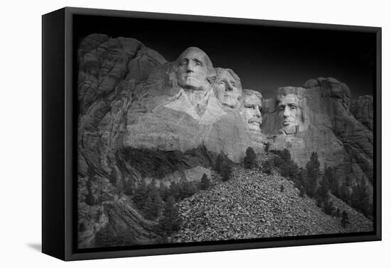 Mount Rushmore South Dakota Dawn BW-Steve Gadomski-Framed Premier Image Canvas