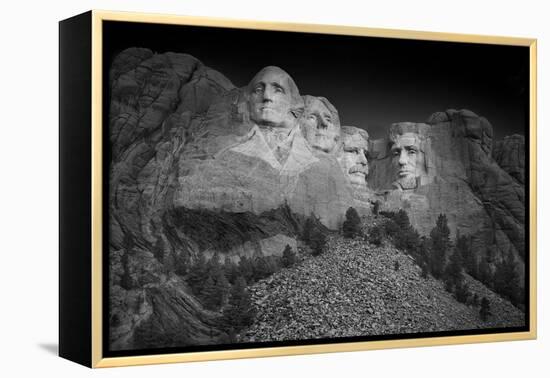 Mount Rushmore South Dakota Dawn BW-Steve Gadomski-Framed Premier Image Canvas