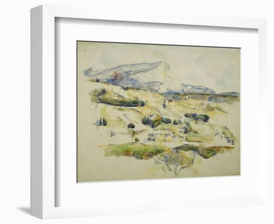 Mount Sainte Victoire looking towards Lauves-Paul Cézanne-Framed Giclee Print