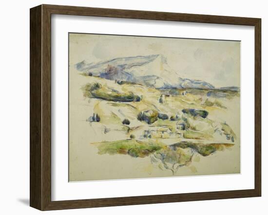 Mount Sainte Victoire looking towards Lauves-Paul Cézanne-Framed Giclee Print