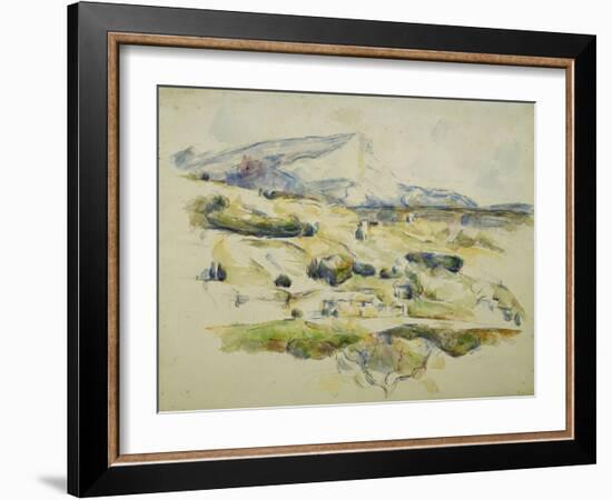 Mount Sainte Victoire looking towards Lauves-Paul Cézanne-Framed Giclee Print