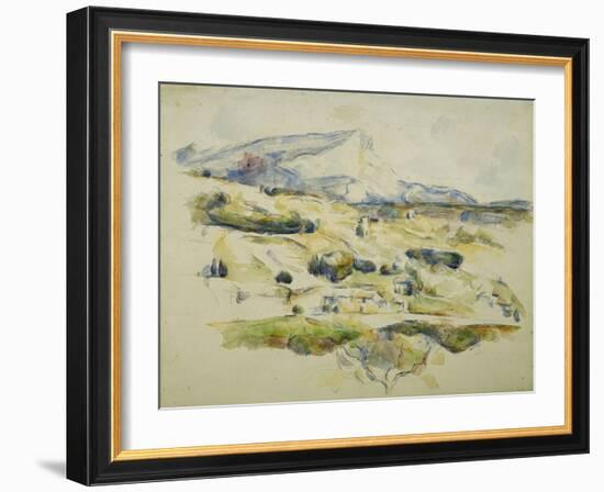 Mount Sainte Victoire looking towards Lauves-Paul Cézanne-Framed Giclee Print