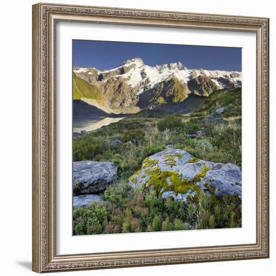 Mount Sefton, Hooker River, Mount Cook National Park, Canterbury, South Island, New Zealand-Rainer Mirau-Framed Photographic Print