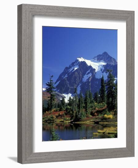 Mount Shuksan and Picture Lake, Heather Meadows, Washington, USA-Jamie & Judy Wild-Framed Photographic Print