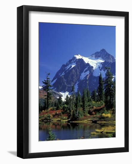 Mount Shuksan and Picture Lake, Heather Meadows, Washington, USA-Jamie & Judy Wild-Framed Photographic Print