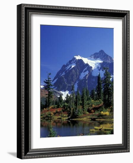 Mount Shuksan and Picture Lake, Heather Meadows, Washington, USA-Jamie & Judy Wild-Framed Photographic Print