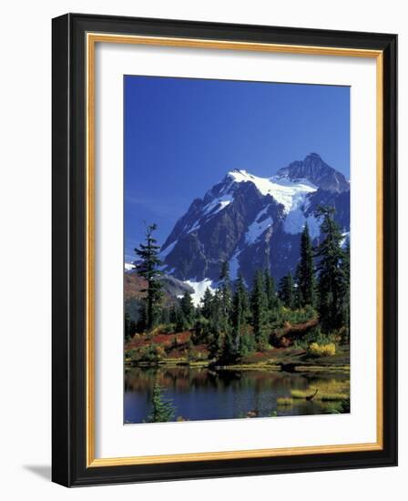 Mount Shuksan and Picture Lake, Heather Meadows, Washington, USA-Jamie & Judy Wild-Framed Photographic Print