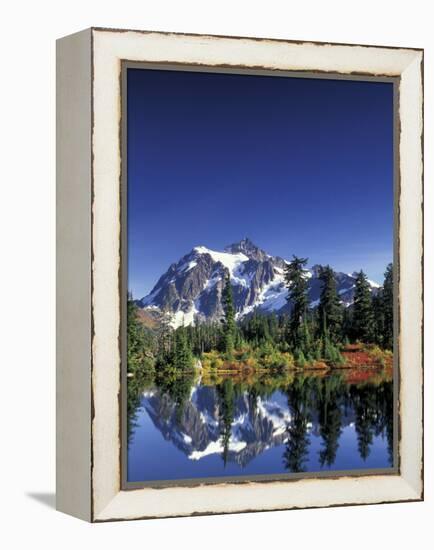 Mount Shuksan at Picture Lake, Heather Meadows, Washington, USA-Jamie & Judy Wild-Framed Premier Image Canvas