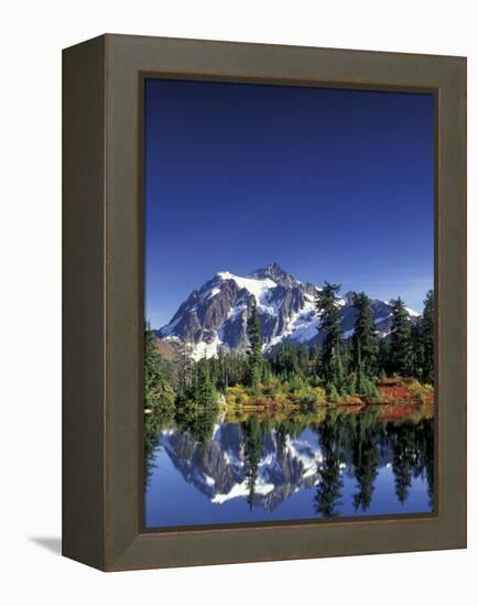 Mount Shuksan at Picture Lake, Heather Meadows, Washington, USA-Jamie & Judy Wild-Framed Premier Image Canvas