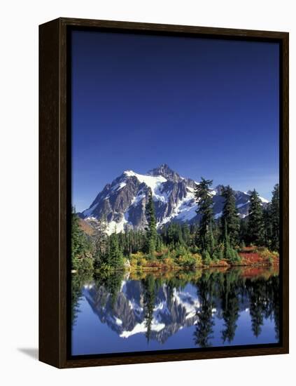 Mount Shuksan at Picture Lake, Heather Meadows, Washington, USA-Jamie & Judy Wild-Framed Premier Image Canvas