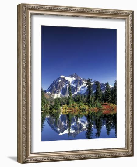 Mount Shuksan at Picture Lake, Heather Meadows, Washington, USA-Jamie & Judy Wild-Framed Photographic Print