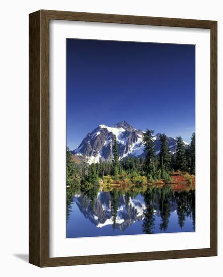 Mount Shuksan at Picture Lake, Heather Meadows, Washington, USA-Jamie & Judy Wild-Framed Photographic Print