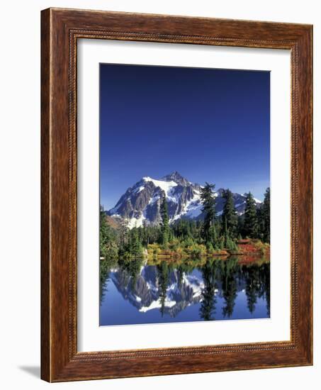 Mount Shuksan at Picture Lake, Heather Meadows, Washington, USA-Jamie & Judy Wild-Framed Photographic Print