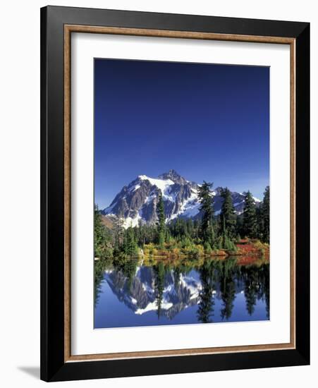 Mount Shuksan at Picture Lake, Heather Meadows, Washington, USA-Jamie & Judy Wild-Framed Photographic Print