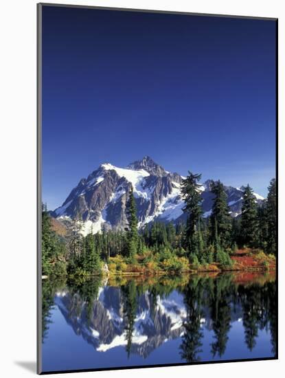 Mount Shuksan at Picture Lake, Heather Meadows, Washington, USA-Jamie & Judy Wild-Mounted Photographic Print