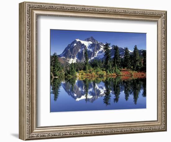 Mount Shuksan at Picture Lake, Heather Meadows, Washington, USA-Jamie & Judy Wild-Framed Photographic Print