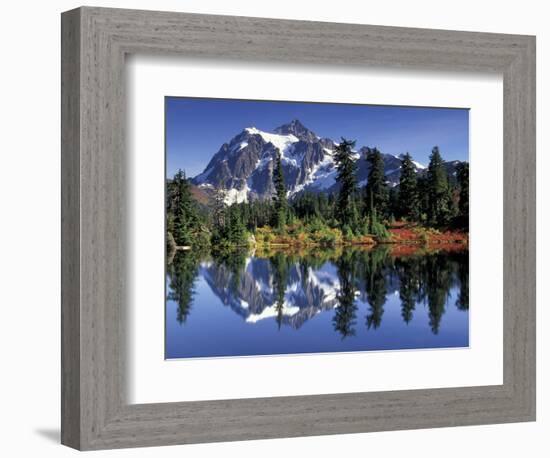 Mount Shuksan at Picture Lake, Heather Meadows, Washington, USA-Jamie & Judy Wild-Framed Photographic Print