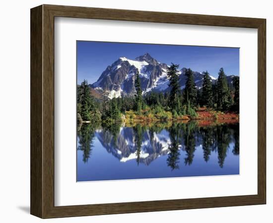 Mount Shuksan at Picture Lake, Heather Meadows, Washington, USA-Jamie & Judy Wild-Framed Photographic Print