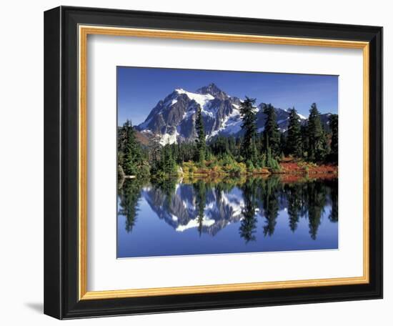 Mount Shuksan at Picture Lake, Heather Meadows, Washington, USA-Jamie & Judy Wild-Framed Photographic Print