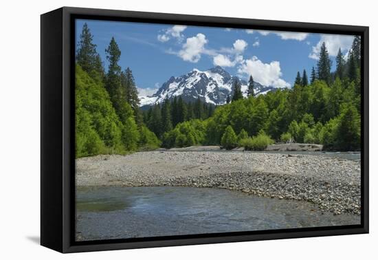 Mount Shuksan from the Nooksack River, North Cascades, Washington State.-Alan Majchrowicz-Framed Premier Image Canvas