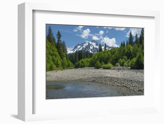 Mount Shuksan from the Nooksack River, North Cascades, Washington State.-Alan Majchrowicz-Framed Photographic Print