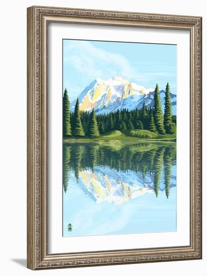 Mount Shuksan (Image Only)-Lantern Press-Framed Art Print