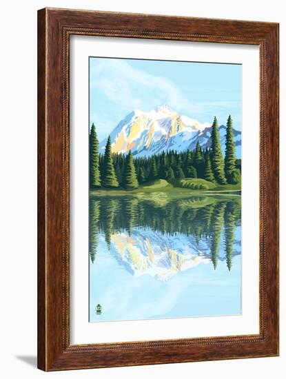 Mount Shuksan (Image Only)-Lantern Press-Framed Art Print