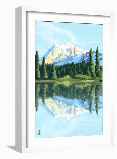 Mount Shuksan (Image Only)-Lantern Press-Framed Art Print