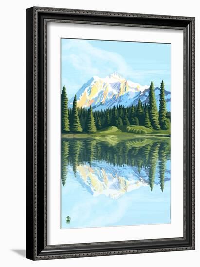 Mount Shuksan (Image Only)-Lantern Press-Framed Art Print