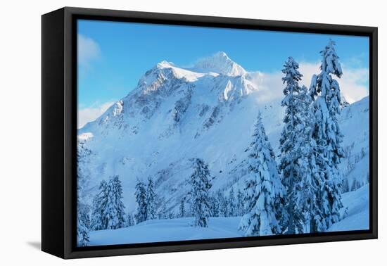 Mount Shuksan in winter North Cascades, Washington State-Alan Majchrowicz-Framed Premier Image Canvas