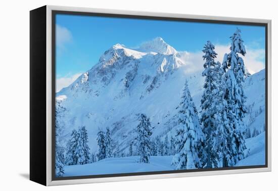 Mount Shuksan in winter North Cascades, Washington State-Alan Majchrowicz-Framed Premier Image Canvas