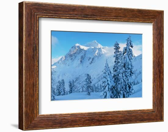 Mount Shuksan in winter North Cascades, Washington State-Alan Majchrowicz-Framed Photographic Print