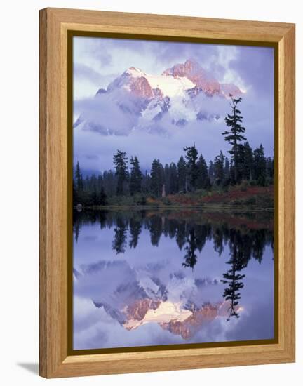 Mount Shuksan Reflected in Picture Lake, Heather Meadows, Washington, USA-Jamie & Judy Wild-Framed Premier Image Canvas