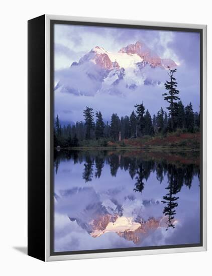 Mount Shuksan Reflected in Picture Lake, Heather Meadows, Washington, USA-Jamie & Judy Wild-Framed Premier Image Canvas