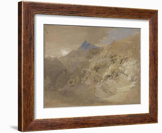 Mount Siabod from Tyn-Y-Coed Near Capel Curig (Pen and Ink, Bodycolour and W/C on Paper)-Samuel Palmer-Framed Giclee Print