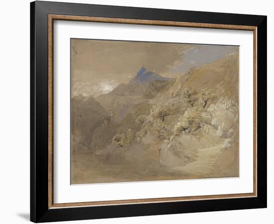 Mount Siabod from Tyn-Y-Coed Near Capel Curig (Pen and Ink, Bodycolour and W/C on Paper)-Samuel Palmer-Framed Giclee Print